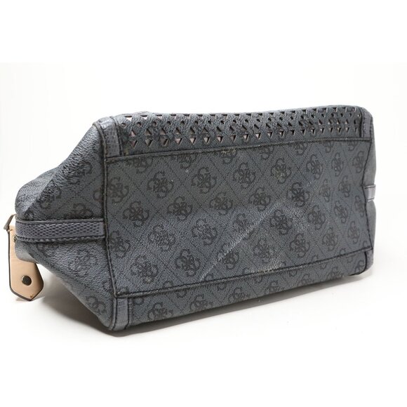 Guess Park Lane Satchel Handbag Pewter Grey Laser Cut Logo Doctor Bag Purse - Picture 6 of 14